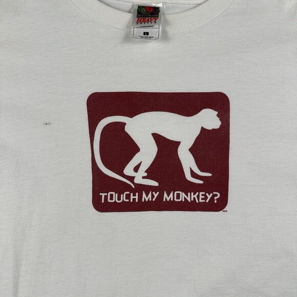 Vintage 90s Touch My Monkey Shirt Large SNL Mike Myers Sprockets Skit - Picture 2 of 16